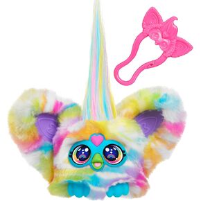 Furby Furblets Zee-Bah Mini Friend, Electronic Plush Toys for Girls & Boys 6+, Rainbow Zebra, Speaks Furbish & Plays Music, Series 4
