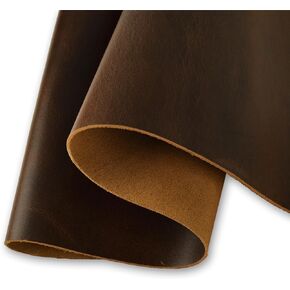 LEATHER VILLAGE Full Grain Buff Leather Sheet - 12" x 8" Dark Brown, 2mm Thick - Premium Craft Leather for Tooling, Upholstery, Workshops, and DIY Projects