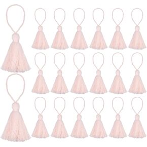 uxcell 20Pcs Chunky Bookmark Tassels 4.3 Inch Hanging Loop Small Tassels Soft Mini Tassels for DIY Craft, Jewelry Making, Graduation Handmade, Light Orange