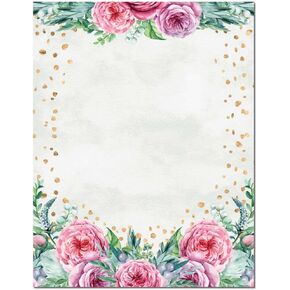 Confetti Flowers Letterhead Laser & Inkjet Printer Paper, 100 Pack