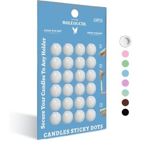 Candle Sticky Dots - White Wax Adhesive Dots - Unscented Wax Adhesive Plates for Secure Candle Placement - Easy Clean and Traceless - Pack of 48