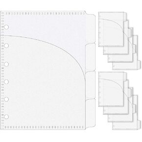 NatsumeBasics 8 Frosted A7 Binder Pocket Dividers 4 Tabs Mini Planner إدراج الأظرف النقدية PP 2 لـ 6 مستلزمات ملحقات الموازنة (Frosted 3.5 ")