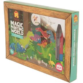 Tiger Tribe: Magic Water Painting World - Dinosaurs - 4 بطاقات قابلة لإعادة الاستخدام ، الكشف عن المشهد ، تلوين المياه الخالي من الفوضى ، البحث عن الأنشطة ، والأطفال الذين تتراوح أعمارهم بين 1+
