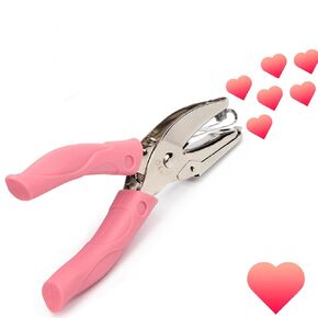 Heart-Shape Handheld Hole Paper Punch, Pletpet Heart Hole Punch + Star Hole Punch 1/4 Inch Metal Single Hole Paper Punch, with Soft-Handled for Tags Clothing Ticket