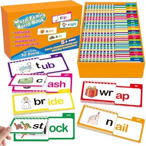 Word Families, Letter Sounds Flash Cards, ABC Vocabulary Flash Cards, Kindergarten Sight Word Flash Cards, Learn to Read Phonics Flash Cards, Read and Rhyme Flip Activity Book, Reading Games