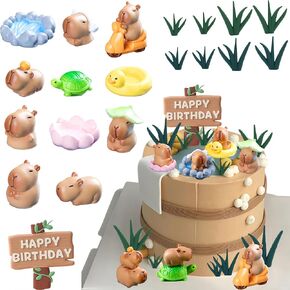 Capybara Cake Toppers Mini Blowfish Party Supplies Capybara Birthday Party Supplies