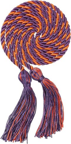 2Pcs Graduation Multi Color Braided Honor Cords with Tassel for High School Bachelor Master Doctor 68" Long (Purple Orange) in Saudi Arabia