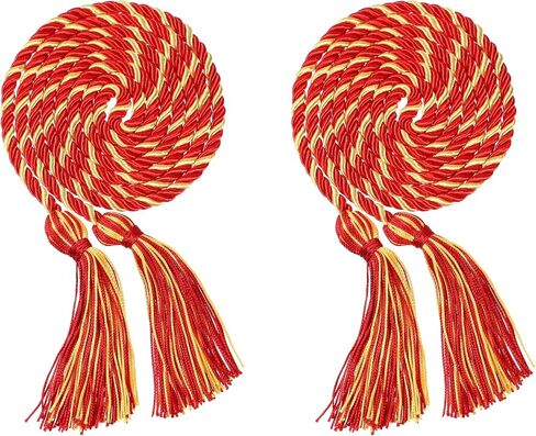 2Pcs Graduation Multi Color Braided Honor Cords with Tassel for High School Bachelor Master Doctor 68" Long (Purple Orange) in Saudi Arabia