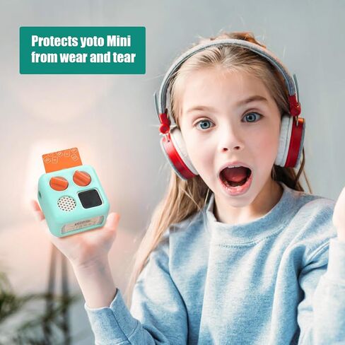 علبة بطاقة لبطاقات Yoto - ملحق Kids ، مجلد محمول ناعم مع Zipper و 96 Pockets Player و Mini Audiobook Cards ، حامل Card Binder مع Yoto Mini Silicone Case for Travel (Green) in Kuwait