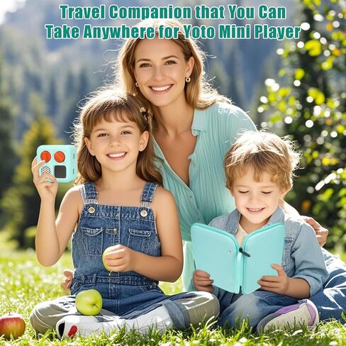 علبة بطاقة لبطاقات Yoto - ملحق Kids ، مجلد محمول ناعم مع Zipper و 96 Pockets Player و Mini Audiobook Cards ، حامل Card Binder مع Yoto Mini Silicone Case for Travel (Green) in Kuwait