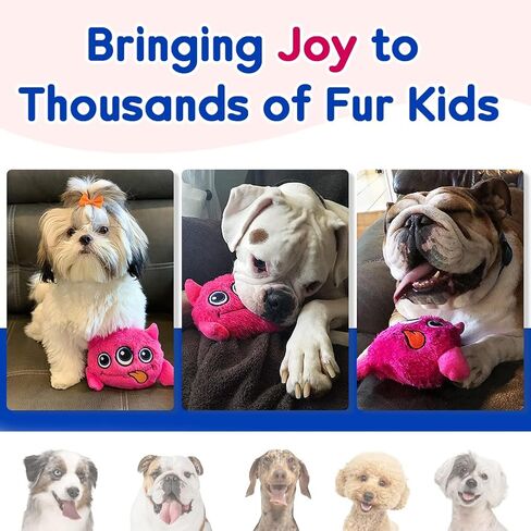 Petbobi Interactive Dog Toys Monster Active Ball for Dogs with Batteries, Self Moving Balls and Plush Cover for Small & Medium Dogs to Chase, Dog Toy Squeaky Crazy Bouncer Ball, Pink Bobby in Saudi Arabia