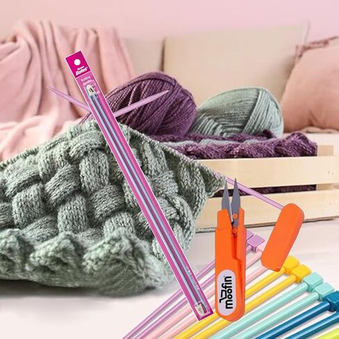 Westlake Art Silvalume knitting eletles Blue 11114-3 بحجم 3.25 مم إبر حياكة قابلة للتبديل مع مقص تطريز ، مثالي للترشيح والفحص ، غير التآكل (حزمة 3) in Saudi Arabia