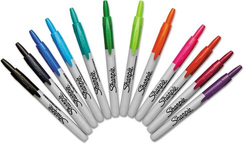Sharpie 32707 Retractable Permanent Markers Fine Point Asstd. 12/Set in Saudi Arabia
