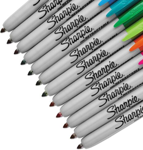 Sharpie 32707 Retractable Permanent Markers Fine Point Asstd. 12/Set in Saudi Arabia
