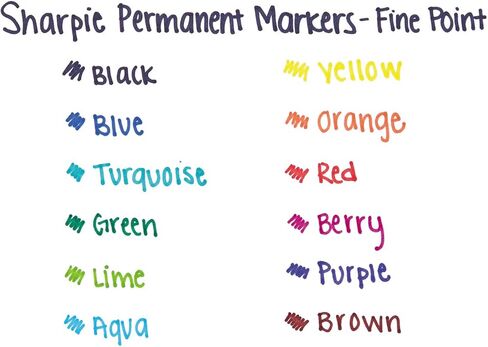 Sharpie 32707 Retractable Permanent Markers Fine Point Asstd. 12/Set in Saudi Arabia