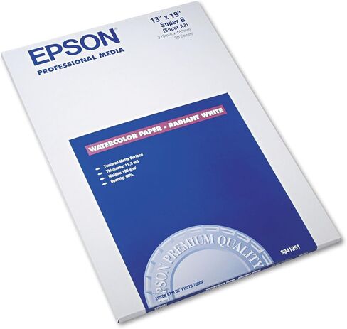 Epson Watercolor Radiant White Inkjet Paper, 11.5 Mil, 13 X 19, Matte White, 20/Pack in Saudi Arabia
