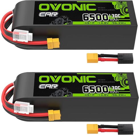 OVONIC 4S LiPo Battery 6500mAh 14.8V 130C RC Battery with XT60 to TRA Connector in Saudi Arabia