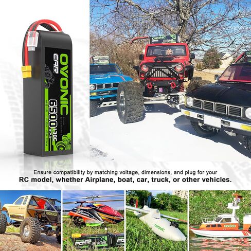 OVONIC 4S LiPo Battery 6500mAh 14.8V 130C RC Battery with XT60 to TRA Connector in Saudi Arabia