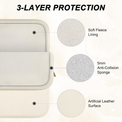 ARVOK 15 15.6 16 inch Laptop Sleeve Case,Waterproof Notebook Cover for MacBook Air 15 MacBook Pro 15 16 inch, Computer Carrying Bag for HP ThinkPad Dell Lenovo Asus Acer MSI, White in Kuwait