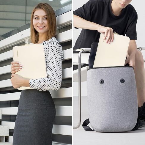 ARVOK 15 15.6 16 inch Laptop Sleeve Case,Waterproof Notebook Cover for MacBook Air 15 MacBook Pro 15 16 inch, Computer Carrying Bag for HP ThinkPad Dell Lenovo Asus Acer MSI, White in Kuwait