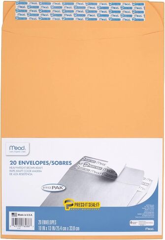 Press-It Occase ، 10 × 13 بوصة ، 12.5 أوقية ، حزمة Office من 20 | مجمعة مع مقصات التطريز Suretails ، الأبيض ، الإغلاق ، فسيحة للوثائق القانونية - [حزمة 4] in Kuwait