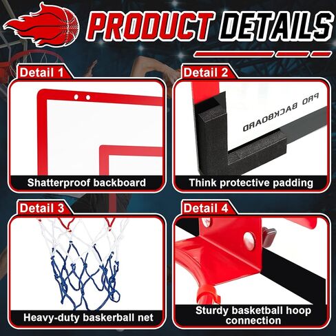 Deekin Indoor Mini Basketball Hoop مجموعة مع 4 كرات وملحقات كرة السلة الأخرى فوق غرفة السلة غرفة السلة للبالغين هدايا عيد ميلاد عيد ميلاد الباب وجدار in Kuwait