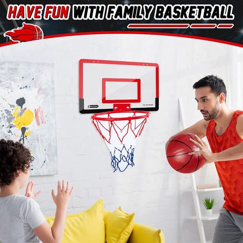 Deekin Indoor Mini Basketball Hoop مجموعة مع 4 كرات وملحقات كرة السلة الأخرى فوق غرفة السلة غرفة السلة للبالغين هدايا عيد ميلاد عيد ميلاد الباب وجدار in Kuwait