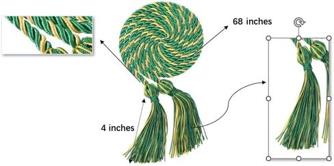 2Pcs/ 6Pcs Graduation Multi Color Braided Honor Cords with Tassel for High School Bachelor Master Doctor 68" Long (6, Emerald Green Gold) in Kuwait