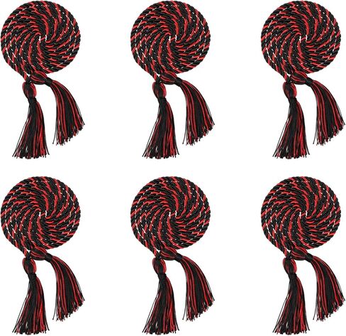 2Pcs/ 6Pcs Graduation Multi Color Braided Honor Cords with Tassel for High School Bachelor Master Doctor 68" Long (6, Emerald Green Gold) in Kuwait