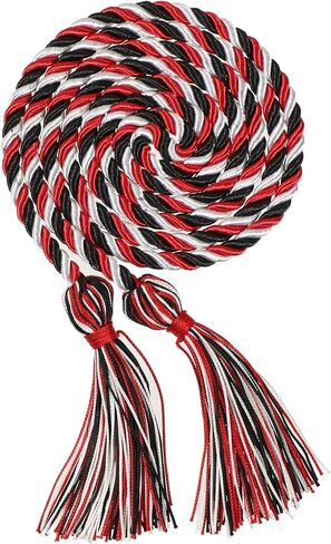 2Pcs/ 6Pcs Graduation Multi Color Braided Honor Cords with Tassel for High School Bachelor Master Doctor 68" Long (6, Emerald Green Gold) in Kuwait