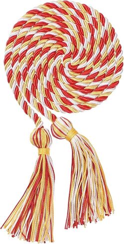 2Pcs/ 6Pcs Graduation Multi Color Braided Honor Cords with Tassel for High School Bachelor Master Doctor 68" Long (6, Emerald Green Gold) in Kuwait