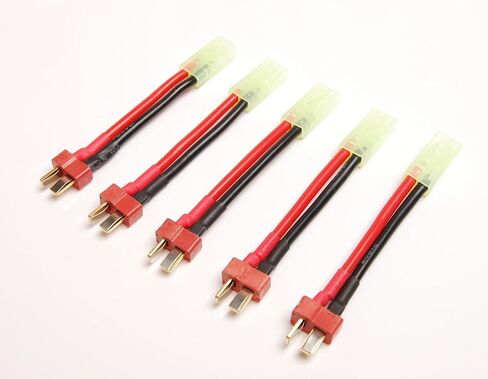 Lot (5) mini tamiya female to t-plug t plug converter male 4wg 5cm wire for rc in Kuwait
