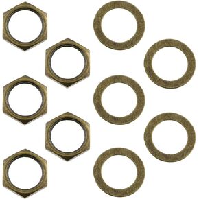5 Sets Potentiometer Hex Nut Bronze American 3/8 Guitar Bass Jack Nut and Spacer Suitable for CTS Potentiometer and Switch Output Jack and Pure Tone Output Jack