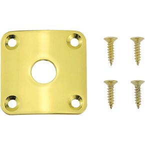 Metal Jack Plate DGZZI Gold-filled Metal Curved Base Bottom Jack Plate Square Jackplate with Screw for Les Paul LP Guitars