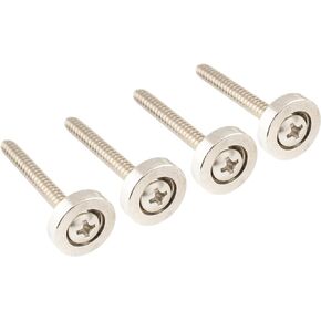 Musiclily Pro 15mm Steel Guitar Neck Mounting Ferrules Neck Joint Bushings and Bolts for Electric Guitar Bass, Black (Set of 4)