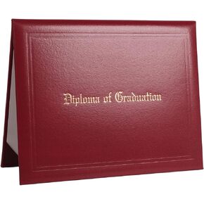 Imprinted Diploma Cover 8.5 x 11, Leatherette Padded Certificate Covers, Graduation Document Holder Letter Size, Black