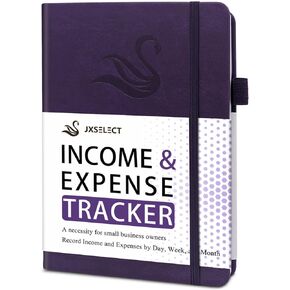 JXSELECT Elegant Income and Expense Tracker Notebook – Accounting Ledger Book for Small Business Owners – Income and Expense Log Book with – Undated Bookkeeping Record Book, 5.7″ x 8.5″ (Dark Teal)