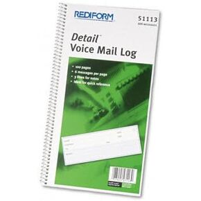 Voice Mail Wirebound Log Books, 5 5/8 x 10 5/8, 600 Sets/Book