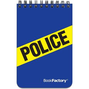 BookFactory Police Notebook/Mini Police Notepad/Pocket Police Officer's Log Book 120 Pages - 3 1/2" x 5 1/4" Durable Translucent Cover Wire-O Binding Top Bound (JOU-120-M3CWT-A(Police))