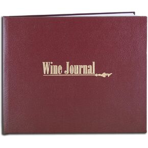 BookFactory Wine Journal/Wine Collector's Log Book/Wine Collector’s Diary/Wine Notebook - Maroon Leather Cover - 72 Pages, Section Sewn Hardbound, 8 7/8" x 7" (LOG-072-XLO-TWR-WINE-XMT43)