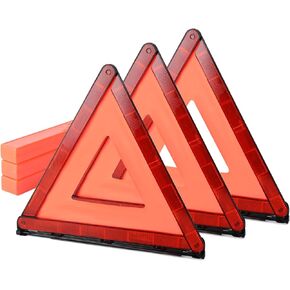 Emergency Warning Triangles, 3 Pack with Packaging Foldable Warning Reflective Triangle Warning Kit, Emergency Triangle for Vehicles, Car Road Reflective Kit for Vehicles Breakdown