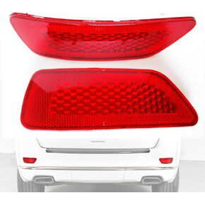 57010720AC, 57010721AC Left & Right Rear Bumper Trim Reflectors Compatible with Jeep Grand Cherokee 2011-2021, Jeep Compass 2011-2017, Dodge Journey 2011-2020 with Fascia, Red Lens