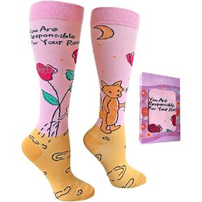 Compression Socks for Women-1 Pair Knee High Stockings Best Support for Running Athletic Travel Pregnancy