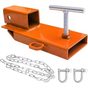 Forklift Trailer Hitch Attachment, AIWARGOD 1PC 2" Receiver Trailer Towing Adapter with Chain Orange
