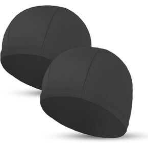 2pcs Cloth Swim Caps for Both Women & Men & Kids Fabric Durable Non-Waterproof Elastic Swimming Pool Cap Bathing Cap for Long and Short Hair