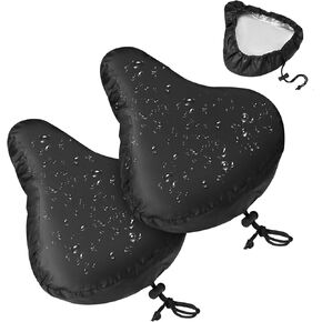 Zacro Bike Seat Cover, Waterproof Bicycle Seat Cover, 2 Pcs Bike Seat Rain Cover with Drawstring, Bike Seat Sun & Dust Protector, Washable Bike Seat Cushion Cover for Women Men City/Mountain