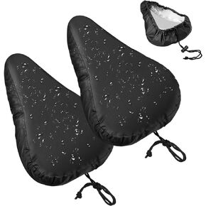 Zacro Bike Seat Cover, Waterproof Bicycle Seat Cover, 2 Pcs Bike Seat Rain Cover with Drawstring, Bike Seat Sun & Dust Protector, Washable Bike Seat Cushion Cover for Women Men City/Mountain
