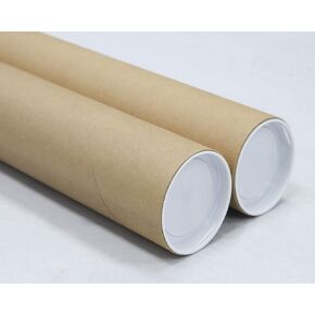 MagicWater Supply Mailing Tube - 3 in x 18 in - Kraft - 2 Pack - for Shipping and Storage of Posters, Arts, Crafts, and Documents