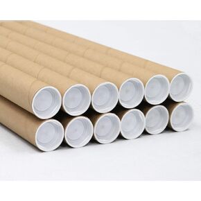 MagicWater Supply Mailing Tube - 1.5 in x 9 in - Kraft - 12 Pack - for Shipping and Storage of Posters, Arts, Crafts, and Documents