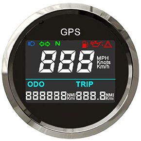 ELING Universal Digital GPS Speedometer Speedo Gauge Trip Meter Odometer Adjustable for Racing Car Boat Yacht Motorcycle 2" 12V 24V